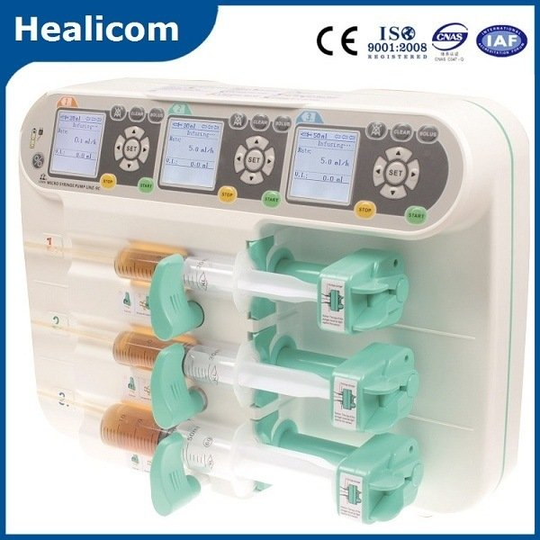 Bomba de inyección eléctrica portátil médica de la bomba de jeringa automática HSP-9C