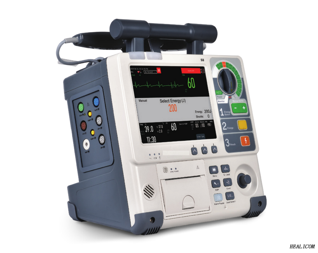 S8 Desfibrilador médico portátil de primeros auxilios de UCI de alto rendimiento y bajo precio / Desfibrilador de monitor con CE en stock